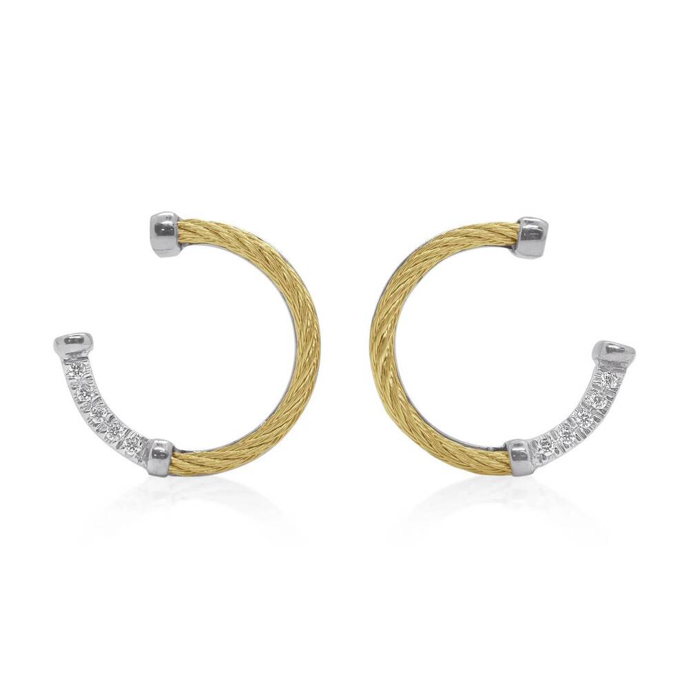 NEW ALOR women's 3/4 circle earrings in yellow